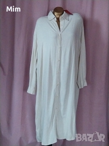 VRS  Fashion Бяла свободна дълга рокля с дълъг ръкав , снимка 2 - Рокли - 53941709