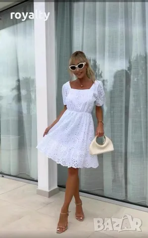 Бяла ефектна лятна рокля