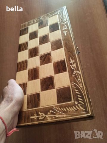 Шах -ръчна изработка ,поръчков- орнаменти- дърворезба не е ползван, снимка 5 - Антикварни и старинни предмети - 45523123