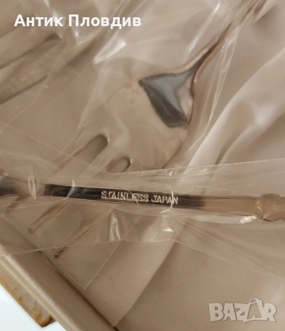 Винтидж комплект десертни вилички и лъжички – Japan, снимка 6 - Прибори за хранене, готвене и сервиране - 53722547
