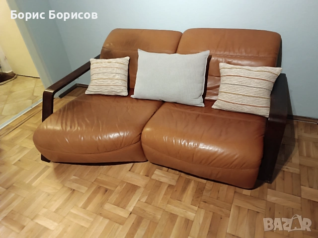 Кожен диван , снимка 2 - Дивани и мека мебел - 53865290