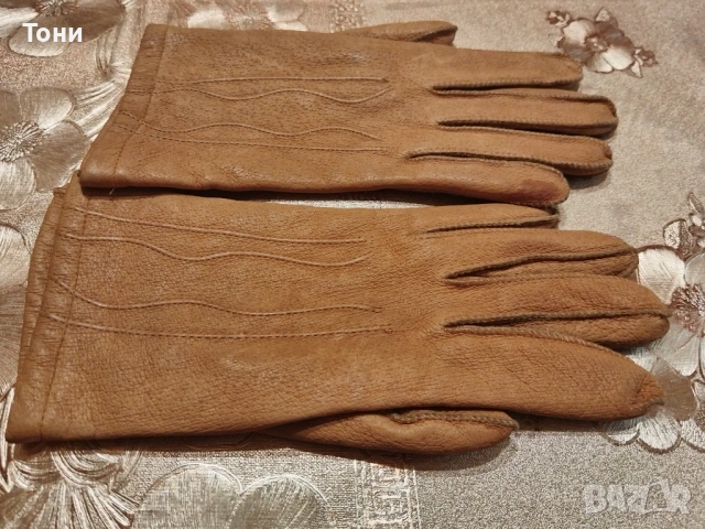 Нови Дамски Топли Ръкавици Изцяло от Естествена Кожа М, снимка 2 - Ръкавици - 53447815
