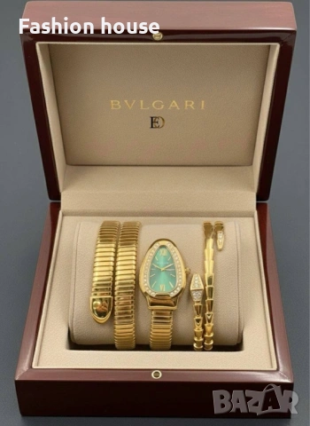 Bulgari часовник и гривна в кутия, снимка 2 - Дамски - 53291219