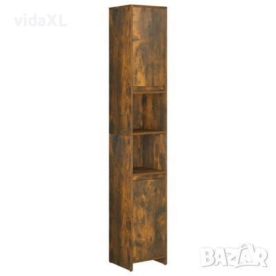 vidaXL Шкаф за баня, опушен дъб, 30x30x183,5 см, инженерно дърво(SKU:815108, снимка 1 - Шкафове - 46023638