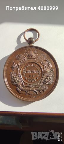 Красив медал "Concours Ardenne Agricole 1884 Ville de Stavelot", снимка 3 - Антикварни и старинни предмети - 45573504