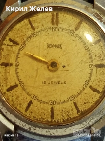 Стар механичен часовник NEWMARK за КОЛЕКЦИОНЕРИ 51537, снимка 2 - Антикварни и старинни предмети - 52351416