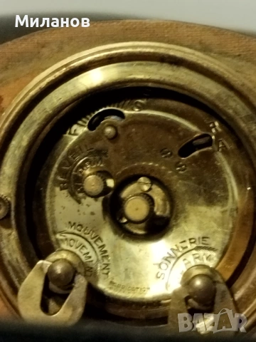 Стар френски будилник, настолен часовник, снимка 4 - Антикварни и старинни предмети - 53096825