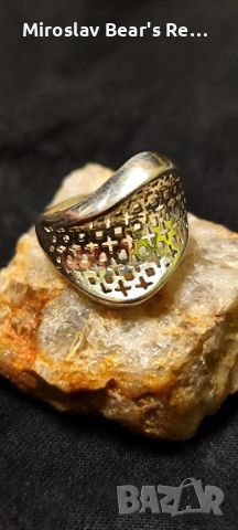 Дамски Сребърен пръстен " Плюсове и минуси " размер на халката 20мм, снимка 4 - Пръстени - 45217658