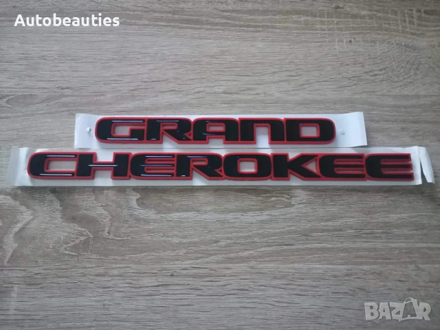 надпис Jeep Grand Cherokee червено с черно, снимка 3 - Аксесоари и консумативи - 53455148