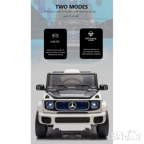 Акумулаторен джип Mercedes EQG Electric G-Class 12V с отварящи се врати меки гуми 4x4, снимка 7 - Други - 48633842