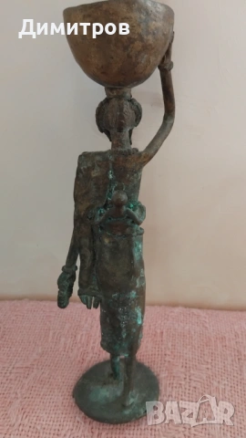 Старинна африканска скулптура статуетка, снимка 3 - Колекции - 53831216