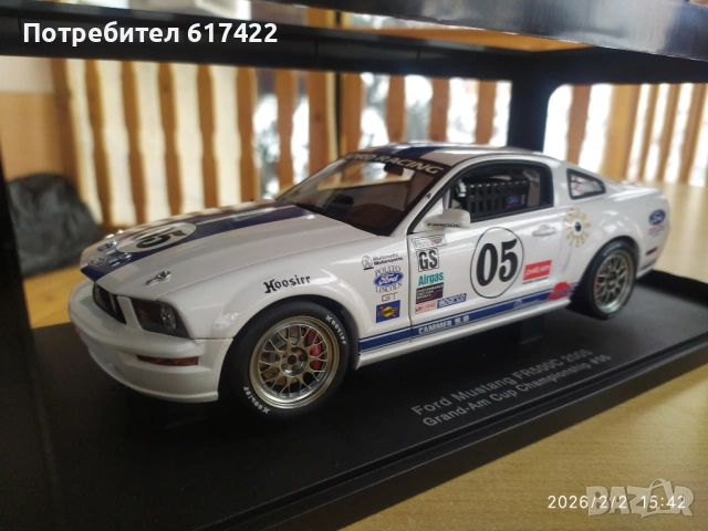 1:18 Метален модел на Ford Mustang FR 500C Grand Am Cup (2005) -AUTOart, снимка 4 - Колекции - 53325028