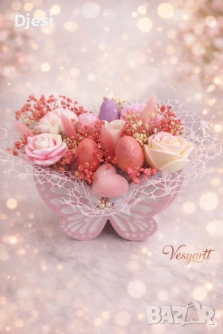 Букет със соеви свещи, снимка 4 - Ръчно изработени сувенири - 53820955