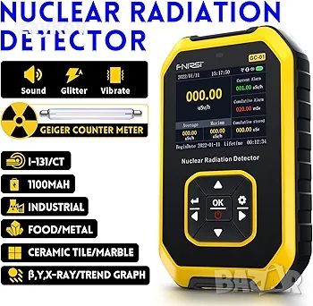 Детектор за ядрена радиация с брояч на Гайгер - радиационен дозиметър FNIRSI с LCD дисплей, снимка 3 - Друга електроника - 46565294