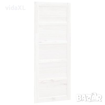 vidaXL Плъзгаща се врата бяла 80x1,8x204,5 см масивно борово дърво(SKU:824614, снимка 1 - Паравани - 45878079