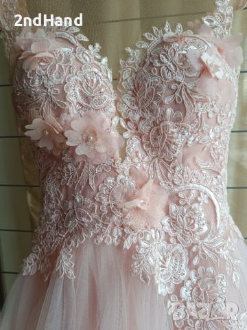 Нежна розова бална рокля ХС/С, снимка 1 - Рокли - 45680637