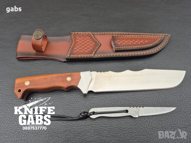 Уникален комплект от два ножа-масивен и компактен в една кания,LN437, снимка 4 - Ножове - 53176709