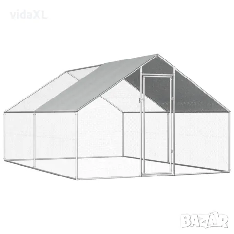 vidaXL Птичарник на открито, 2,75x4x1,92 м, поцинкована стомана(SKU:170789, снимка 1 - Други стоки за животни - 47473482