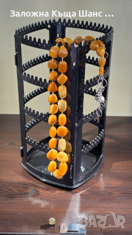 Гердан от сребро 925 проба с мъниста направени от балтийски кехлибар "butterscotch", снимка 2 - Колиета, медальони, синджири - 54034995