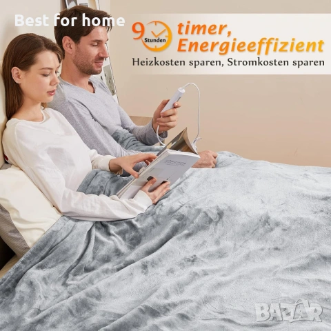 Отопляемо одеяло Електрическо одеяло 200 x 180 см, Фланел Шерпа, 10 температурни нива, снимка 3 - Олекотени завивки и одеяла - 53726458
