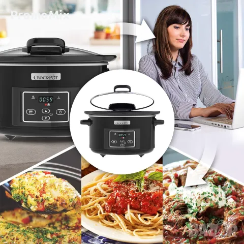 Уред за бавно готвене Crock Pot CSC052X Slow Cooker 4.7л Съд за готвене с капак, снимка 1 - Мултикукъри - 49182216