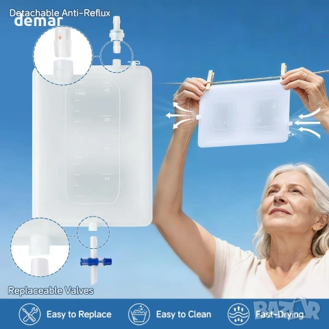 Външен катетър за мъже с подвижна силиконова торбичка за урина 1000 мл, XL, снимка 5 - Други - 53934704