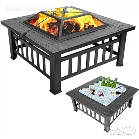 Нова 3в1 маса 'Fire Pit' - BBQ, камина, ледарка, снимка 2 - Маси - 47606964