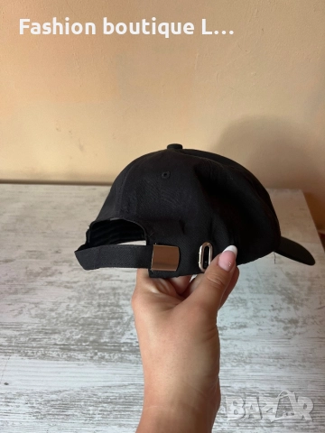 Черна дамска бейзболна шапка от текстил с регулираща се обиколка на главата 🖤, снимка 5 - Шапки - 52943931