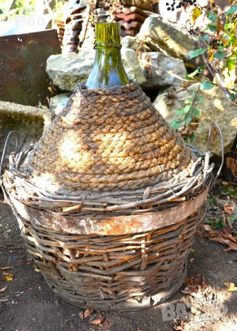 Стара ръчно изработена дамаджана - 100 литра, снимка 2 - Градински мебели, декорация  - 53814560