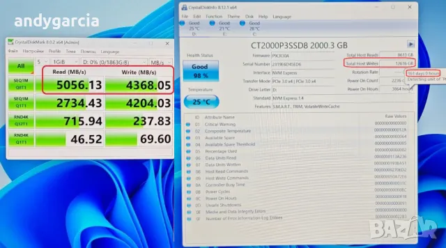 2TB Crucial P3 Plus 2000GB SSD M.2 2280 PCIe 4.0 NVMe SSD 5000/4200mb.sec. read/write, снимка 2 - Твърди дискове - 48368926