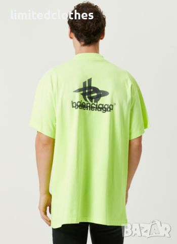 BALENCIAGA Neon Layered Sports Logo Print Oversized Мъжка / Дамска Тениска size 2 (L), снимка 2 - Тениски - 46031055