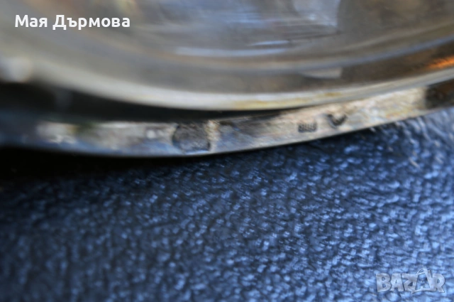  СТАРИННА каничка за вино СЕЦИСИОН СРЕБРО 800 проба, снимка 3 - Антикварни и старинни предмети - 54169179