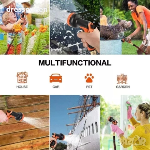 4520 Градински маркуч 15м с адаптер 1/2" и бързи връзки 3/4" – Пълен комплект, снимка 7 - Напояване - 53878014