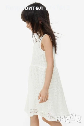 Детска официална бяла рокля H&M – размер 110/116, снимка 2 - Детски рокли и поли - 50813606