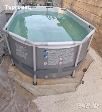 Басейн с мет. конструкция, 305x200x84см., овален, с филтърна помпа и диспенсър, Bestway 5614A Power , снимка 4 - Басейни и аксесоари - 51650383