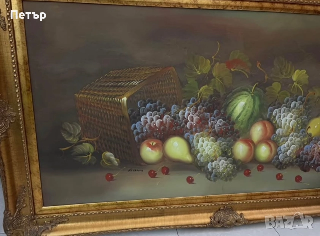 Старинна картина 140х70см, снимка 4 - Антикварни и старинни предмети - 51689209