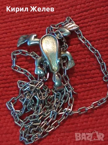 ФИГУРАЛЕН СРЕБЪРЕН ПЕНДАНТ ЖАБКА със СРЕБЪРНА ВЕРИЖКА СРЕБРО 925 РЪЧНА АРТ РАБОТА 49797, снимка 13 - Колиета, медальони, синджири - 49981838