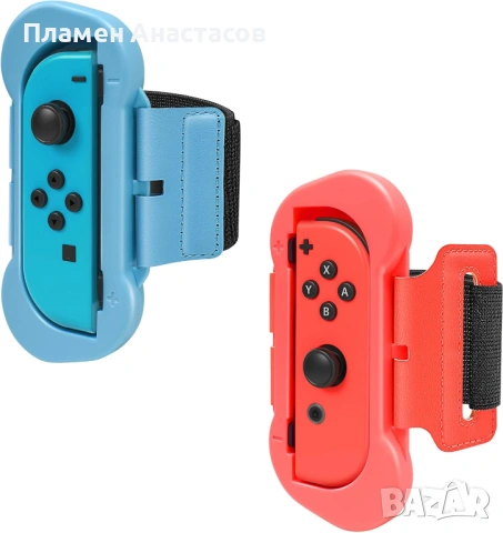 Регулируеми ленти за китка за Joy-Con контролери – 2 бр. (син и розов) за Nintendo Switch, подходящи