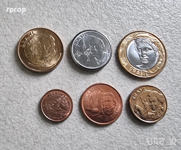 Бразилия . Лот. 1, 5,10,20 ,50 цента и 1 реал . UNC., снимка 8 - Нумизматика и бонистика - 52556498