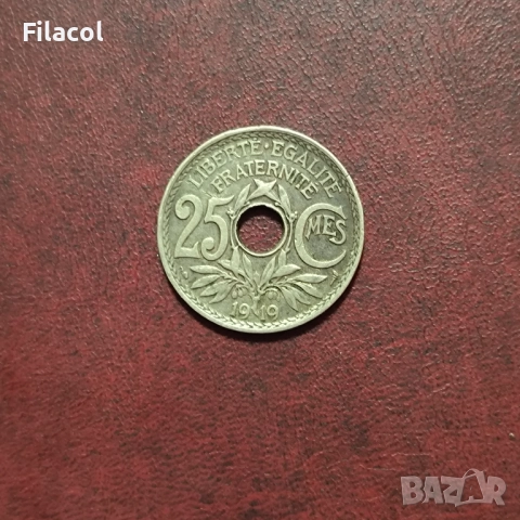 Франция 25 сантима 1919 година