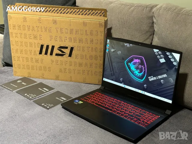 Като Нов 15.6'FHD IPS 144Hz/RTX 3060/Msi Katana/i7-11800H/16GB/512GB, снимка 1 - Лаптопи за игри - 48307745