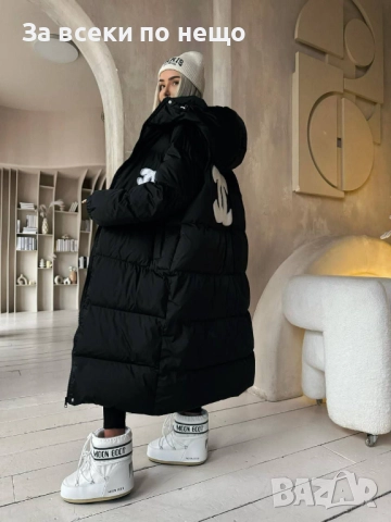Chanel Дамско Черно Дълго Зимно Яке С Качулка Шанел Код A1116, снимка 4 - Якета - 52384482