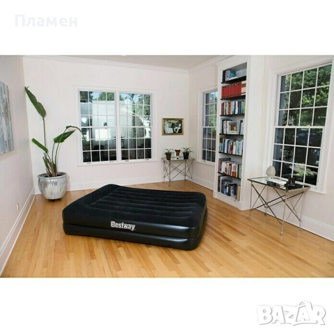 НАДУВАЕМ двоен ДЮШЕК легло, матрак спалня Bestway® Tritech  с ел.помпа 220 V 203 cm x 152 cm x 46 cm, снимка 4 - Спални и легла - 13694113