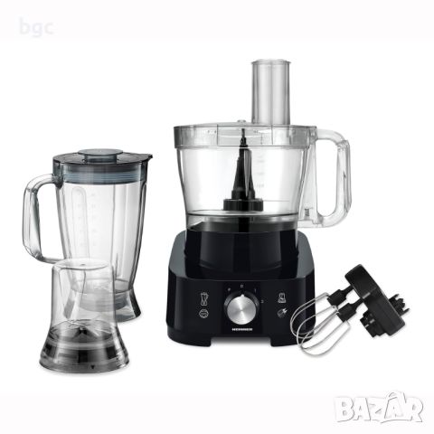 НОВ Кухненски робот Heinner Cookery Chef HFP-1000BK, 1000W, Влкючени мелница и приставка блендер, Ка, снимка 3 - Кухненски роботи - 46375316