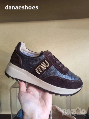 Дамски спортни обувки MIU в кафяво и черно 