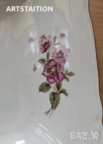 Порцеланови чайник, къща, сосиера, квадратна купа и кръгла , снимка 15 - Сервизи - 47214435