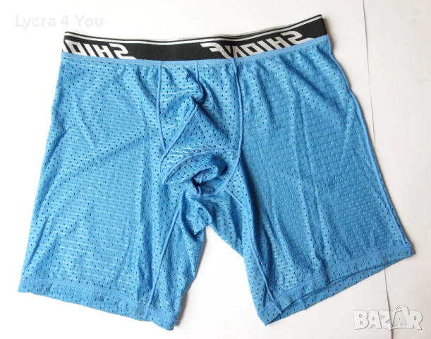 S/M нови мъжки боксерки в син цвят с отвори, снимка 2 - Бельо - 54209580