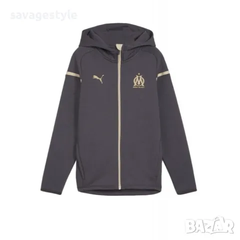 Детско спортно горнище PUMA x Olympique de Marseille 2023/24 Hooded Jacket Dark Gray Jr, снимка 1 - Детски анцузи и суичери - 47391151