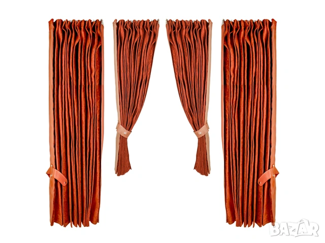 Пердета за камион 4 части кафяви – комплект за челно стъкло и странични, снимка 2 - Аксесоари и консумативи - 53708142