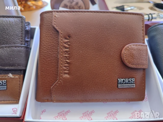 Мъжки кожен портфейл в кутия, снимка 2 - Портфейли, портмонета - 51236728